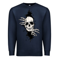 Navy skull in the wall file Premium Sweatshirt - MaliasSmallBusiness