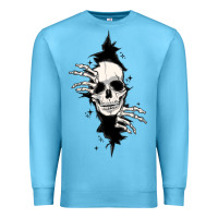 Ocean Blue skull in the wall file Premium Sweatshirt - MaliasSmallBusiness