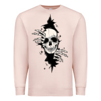 Pale Pink skull in the wall file Premium Sweatshirt - MaliasSmallBusiness
