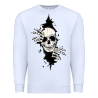White skull in the wall file Premium Sweatshirt - MaliasSmallBusiness