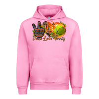 Fuchsia Pink peace love tennis Urban Hoodie - RacoonDesign