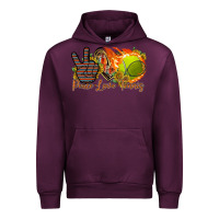 Mauve Wine peace love tennis Urban Hoodie - RacoonDesign