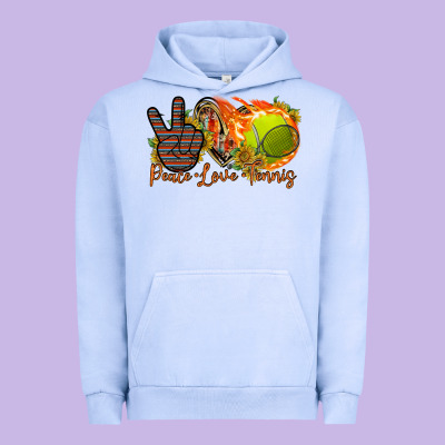 Peace Love Tennis Urban Hoodie Designed By Racoondesign