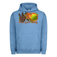 Pigment Pebble Blue peace love tennis Urban Hoodie - RacoonDesign