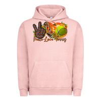 Pigment Salmon peace love tennis Urban Hoodie - RacoonDesign