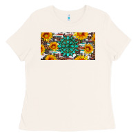 Bone gemtone and sunflowers license plate Ladies Tee - Artiststas