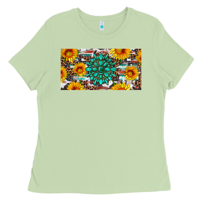 Gemtone And Sunflowers License Plate Ladies Tee by Artiststas | Teevron