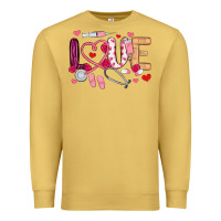 Antique Gold love nurse valentines day Premium Sweatshirt - MaliasSmallBusiness