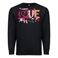 Black love nurse valentines day Premium Sweatshirt - MaliasSmallBusiness