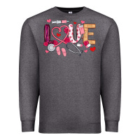 Charcoal Heather love nurse valentines day Premium Sweatshirt - MaliasSmallBusiness