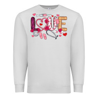 Dove Grey love nurse valentines day Premium Sweatshirt - MaliasSmallBusiness
