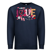 Navy love nurse valentines day Premium Sweatshirt - MaliasSmallBusiness