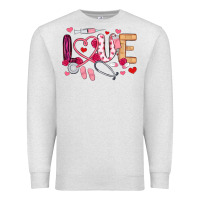 Oatmeal Heather love nurse valentines day Premium Sweatshirt - MaliasSmallBusiness
