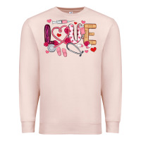 Pale Pink love nurse valentines day Premium Sweatshirt - MaliasSmallBusiness