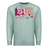 Seafoam love nurse valentines day Premium Sweatshirt - MaliasSmallBusiness