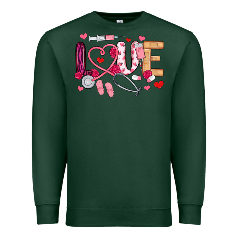 Love Nurse Valentines Day Premium Sweatshirt by MaliasSmallBusiness | Teevron