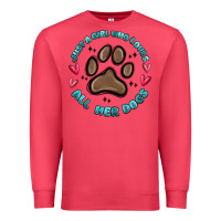 Cardinal just a girl who loves all her dogs Premium Sweatshirt - MaliasSmallBusiness