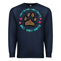 Navy just a girl who loves all her dogs Premium Sweatshirt - MaliasSmallBusiness