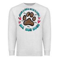 Oatmeal Heather just a girl who loves all her dogs Premium Sweatshirt - MaliasSmallBusiness