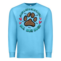 Ocean Blue just a girl who loves all her dogs Premium Sweatshirt - MaliasSmallBusiness