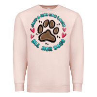 Pale Pink just a girl who loves all her dogs Premium Sweatshirt - MaliasSmallBusiness