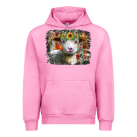 Fuchsia Pink sunflower sheep Urban Hoodie - RacoonDesign
