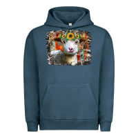 Pigment Midnight Navy sunflower sheep Urban Hoodie - RacoonDesign