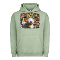 Pigment Oil Green sunflower sheep Urban Hoodie - RacoonDesign