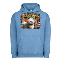 Pigment Pebble Blue sunflower sheep Urban Hoodie - RacoonDesign