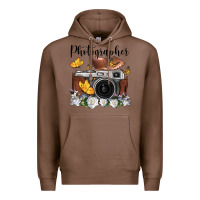 Chestnut photographer floral butterfly film roll vintage camera Premium Hoodie - FaDigitalArtStudio