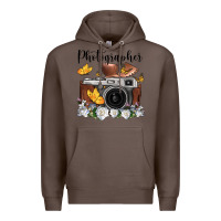 Coffee photographer floral butterfly film roll vintage camera Premium Hoodie - FaDigitalArtStudio
