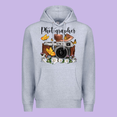 Photographer Floral Butterfly Film Roll Vintage Camera Premium Hoodie Designed By Fadigitalartstudio