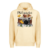 Pina Colada photographer floral butterfly film roll vintage camera Premium Hoodie - FaDigitalArtStudio