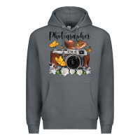 Rock photographer floral butterfly film roll vintage camera Premium Hoodie - FaDigitalArtStudio