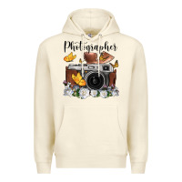 Sandshell photographer floral butterfly film roll vintage camera Premium Hoodie - FaDigitalArtStudio