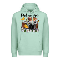 Seafoam photographer floral butterfly film roll vintage camera Premium Hoodie - FaDigitalArtStudio