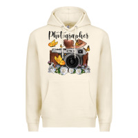 Tofu photographer floral butterfly film roll vintage camera Premium Hoodie - FaDigitalArtStudio