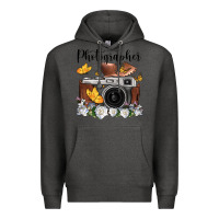 Charcoal Heather photographer floral butterfly film roll vintage camera Premium Hoodie - FaDigitalArtStudio