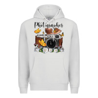 Dove Grey photographer floral butterfly film roll vintage camera Premium Hoodie - FaDigitalArtStudio