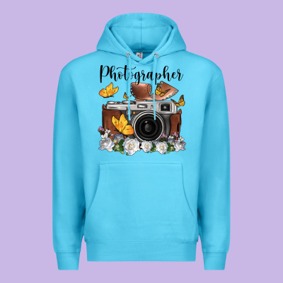 Photographer Floral Butterfly Film Roll Vintage Camera Premium Hoodie Designed By Fadigitalartstudio