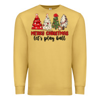 Antique Gold merry christmas let s play ball baseball Premium Sweatshirt - MaliasSmallBusiness