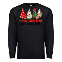 Black merry christmas let s play ball baseball Premium Sweatshirt - MaliasSmallBusiness