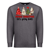 Charcoal Heather merry christmas let s play ball baseball Premium Sweatshirt - MaliasSmallBusiness