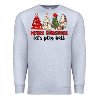 Heather Grey merry christmas let s play ball baseball Premium Sweatshirt - MaliasSmallBusiness