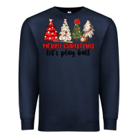 Navy merry christmas let s play ball baseball Premium Sweatshirt - MaliasSmallBusiness