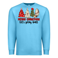 Ocean Blue merry christmas let s play ball baseball Premium Sweatshirt - MaliasSmallBusiness