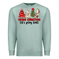 Seafoam merry christmas let s play ball baseball Premium Sweatshirt - MaliasSmallBusiness