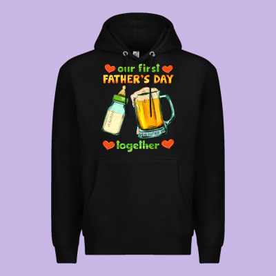 Our First Father's Day Together Premium Hoodie Designed By Hra Design Shop