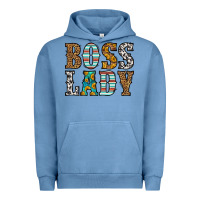 Pigment Pebble Blue western boss lady Urban Hoodie - HRA Design Shop