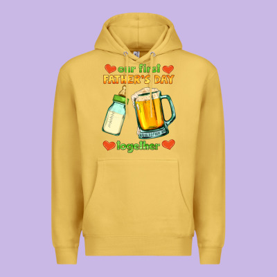Our First Father's Day Together Premium Hoodie Designed By Hra Design Shop